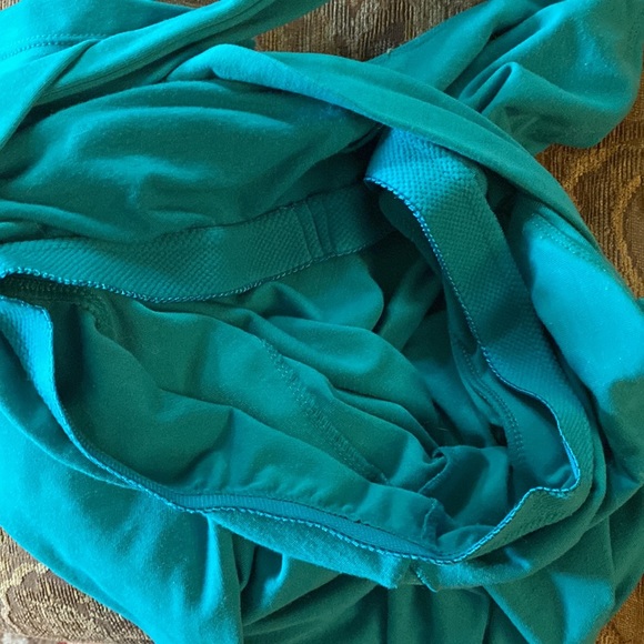 Prana dress turquoise teal strappy stretchy cotton yoga shelf bra womens M 6 8 - Picture 5 of 11